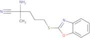 2-Amino-5-(1,3-benzoxazol-2-ylsulfanyl)-2-methylpentanenitrile