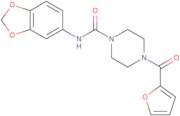 N-benzo[3,4-d]1,3-dioxolan-5-yl(4-(2-furylcarbonyl)piperazinyl)formamide