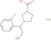 1-[2-Amino-1-(2-chlorophenyl)ethyl]pyrrolidine-3-carboxylic acid hydrochloride