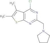 1-({4-Chloro-5,6-dimethylthieno[2,3-d]pyrimidin-2-yl}methyl)pyrrolidine