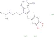 8-[(6-Iodo-1,3-benzodioxol-5-yl)sulfanyl]-9-[3-(propan-2-ylamino)propyl]purin-6-amine trihydroch...