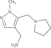 {1-Methyl-5-[(pyrrolidin-1-yl)methyl]-1H-pyrazol-4-yl}methanamine