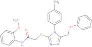 N-(2-Methoxyphenyl)-2-[[4-(4-methylphenyl)-5-(phenoxymethyl)-1,2,4-triazol-3-yl]sulfanyl]acetamide