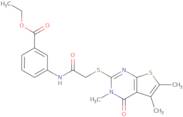 Ethyl 3-(2-((3,5,6-trimethyl-4-oxo-3,4-dihydrothieno[2,3-d]pyrimidin-2-yl)thio)acetamido)benzoate