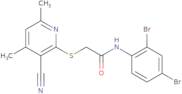 2-(3-Cyano-4,6-dimethyl-pyridin-2-ylsulfanyl)-N-(2,4-dibromo-phenyl)-acetamide