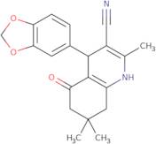 4-(1,3-Benzodioxol-5-yl)-2,7,7-trimethyl-5-oxo-1,4,5,6,7,8-hexahydro-3-quinolinecarbonitrile