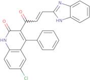 (E)-3-(1H-Benzo[d]imidazol-2-yl)-1-(6-chloro-2-hydroxy-4-phenylquinolin-3-yl)prop-2-en-1-one