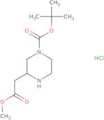 tert-Butyl 3-(2-methoxy-2-oxoethyl)piperazine-1-carboxylate, hydrochloride