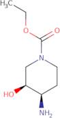 cis-4-amino-3-hydoxy-1-piperidinecarboxylic acid ethyl ester