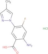2-Amino-4-fluoro-5-(4-methyl-1H-pyrazol-1-yl)benzoic acid hydrochloride