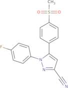 1-(4-Fluorophenyl)-5-(4-methylsulfonylphenyl)pyrazole-3-carbonitrile