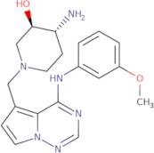 (3R,4R)-4-Amino-1-[[4-[(3-methoxyphenyl)amino]pyrrolo-[2,1-f][1,2,4]triazin-5-yl]methyl]piperidin-3-ol