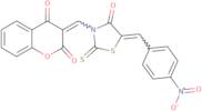 3-[[5-[(4-Nitrophenyl)methylidene]-4-oxo-2-sulfanylidene-1,3-thiazolidin-3-yl]methylidene]chromene…