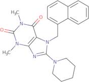 1,3-Dimethyl-7-(naphthalen-1-ylmethyl)-8-(piperidin-1-yl)-1H-purine-2,6(3H,7H)-dione