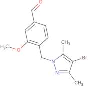 4-[(4-Bromo-3,5-dimethyl-1H-pyrazol-1-yl)methyl]-3-methoxybenzaldehyde