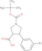 (3R,4S)-4-(3-Bromophenyl)-1-(tert-butoxycarbonyl)-pyrrolidine-3-carboxylic acid