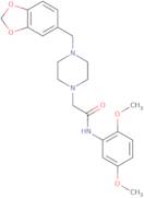 2-(4-(benzo[d]1,3-dioxolan-5-ylmethyl)piperazinyl)-N-(2,5-dimethoxyphenyl)ethanamide