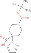 1-[(tert-butoxy)carbonyl]-4-(1H-pyrazol-1-yl)piperidine-4-carboxylic acid