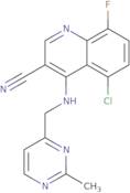 5-Chloro-8-fluoro-4-{[(2-methylpyrimidin-4-yl)methyl]amino}quinoline-3-carbonitrile