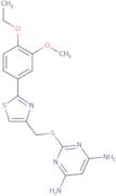 2-({[2-(4-Ethoxy-3-methoxyphenyl)-1,3-thiazol-4-yl]methyl}sulfanyl)pyrimidine-4,6-diamine