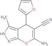 6-Amino-4-furan-2-yl-3-methyl-1,4-dihydro-pyrano-[2,3-c]pyrazole-5-carbonitrile