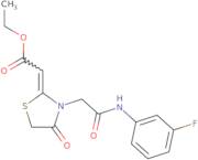 Ethyl 2-(3-{[(3-fluorophenyl)carbamoyl]methyl}-4-oxo-1,3-thiazolidin-2-ylidene)acetate