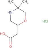 2-(5,5-Dimethylmorpholin-2-yl)acetic acid hydrochloride