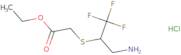 Ethyl 2-[(3-amino-1,1,1-trifluoropropan-2-yl)sulfanyl]acetate hydrochloride