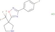 3-(4-Fluorophenyl)-5-[3-(trifluoromethyl)pyrrolidin-3-yl]-1,2,4-oxadiazole hydrochloride