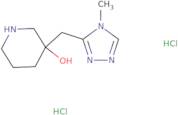 3-[(4-Methyl-4H-1,2,4-triazol-3-yl)methyl]piperidin-3-ol dihydrochloride