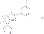 3-(3-Fluorophenyl)-5-[3-(trifluoromethyl)pyrrolidin-3-yl]-1,2,4-oxadiazole hydrochloride
