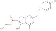 Ethyl 4-chloro-2-{[(4-chlorophenyl)sulfanyl]methyl}-5-methylthieno[2,3-d]pyrimidine-6-carboxylate