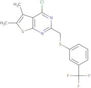 4-Chloro-5,6-dimethyl-2-({[3-(trifluoromethyl)phenyl]thio}methyl)thieno[2,3-d]pyrimidine