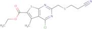 Ethyl 4-chloro-2-{[(2-cyanoethyl)thio]methyl}-5-methylthieno[2,3-d]pyrimidine-6-carboxylate