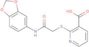 2-({[(1,3-Dioxaindan-5-yl)carbamoyl]methyl}sulfanyl)pyridine-3-carboxylic acid