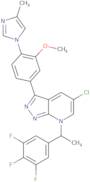 5-Chloro-3-[3-methoxy-4-(4-methylimidazol-1-yl)phenyl]-7-[(1S)-1-(3,4,5-trifluorophenyl)ethyl]pyra…