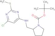 2-[(6-Chloro-2-methylsulfanyl-pyrimidin-4-ylamino)-methyl]-pyrrolidine-1-carboxylic acid tert-bu...