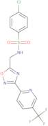 4-Chloro-N-[[3-[5-(trifluoromethyl)pyridin-2-yl]-1,2,4-oxadiazol-5-yl]methyl]benzenesulfonamide