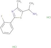 1-[2-(2-Fluorophenyl)-4-methyl-1,3-thiazol-5-yl]ethan-1-amine dihydrochloride