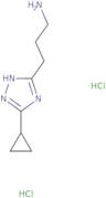 3-(3-Cyclopropyl-1H-1,2,4-triazol-5-yl)propan-1-amine dihydrochloride