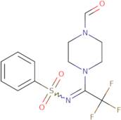 N-[2,2,2-Trifluoro-1-(4-formylpiperazin-1-yl)ethylidene]benzenesulfonamide