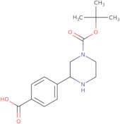 4-{4-[(tert-Butoxy)carbonyl]piperazin-2-yl}benzoic acid
