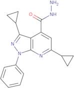 3,6-Dicyclopropyl-1-phenyl-1H-pyrazolo[3,4-b]pyridine-4-carbohydrazide