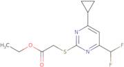 (4-Cyclopropyl-6-difluoromethyl-pyrimidin-2-ylsulfanyl)-acetic acid ethyl ester