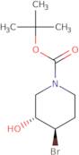 trans-4-Bromo-3-hydroxypiperidine, N-BOC protected