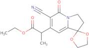 6-Cyano-2,3-dihydro-α-methyl-5-oxospiro[1,3-dioxolane-2,1(5H)-indolizine]-7-acetic acid ethyl ester