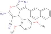 6-Amino-4-(2,5-dimethoxyphenyl)-3-(naphthalen-2-yl)-1,4-dihydropyrano[2,3-c]pyrazole-5-carbonitrile