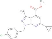 Methyl 1-[(4-chlorophenyl)methyl]-6-cyclopropyl-3-methyl-1H-pyrazolo[3,4-b]pyridine-4-carboxylate