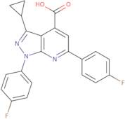 3-Cyclopropyl-1,6-bis(4-fluorophenyl)-1H-pyrazolo[3,4-b]pyridine-4-carboxylic acid