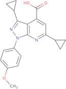 3,6-Dicyclopropyl-1-(4-methoxyphenyl)-1H-pyrazolo[3,4-b]pyridine-4-carboxylic acid